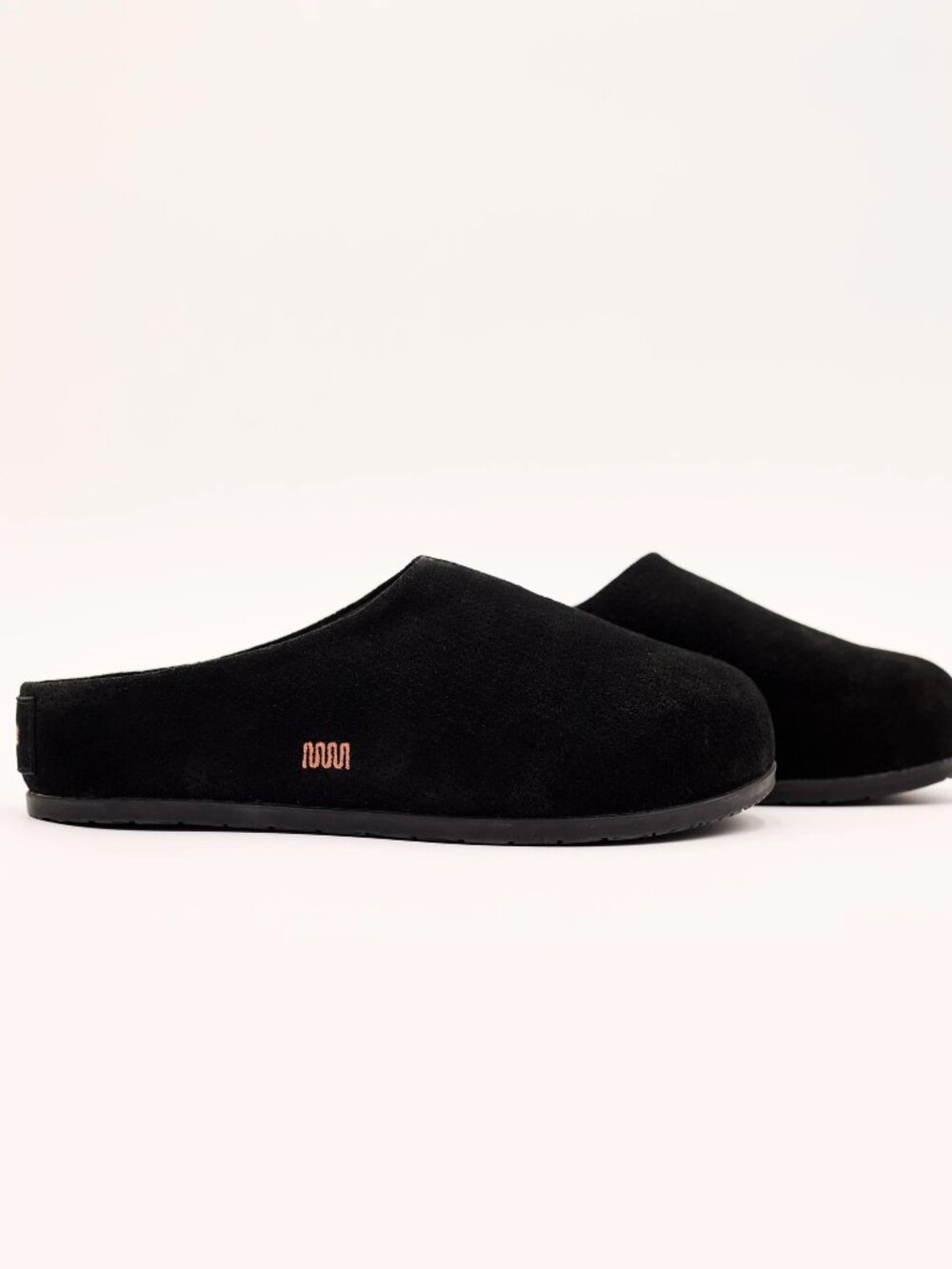 Commbi The Lily Clog in Black Perforated Suede, Size 7 Women